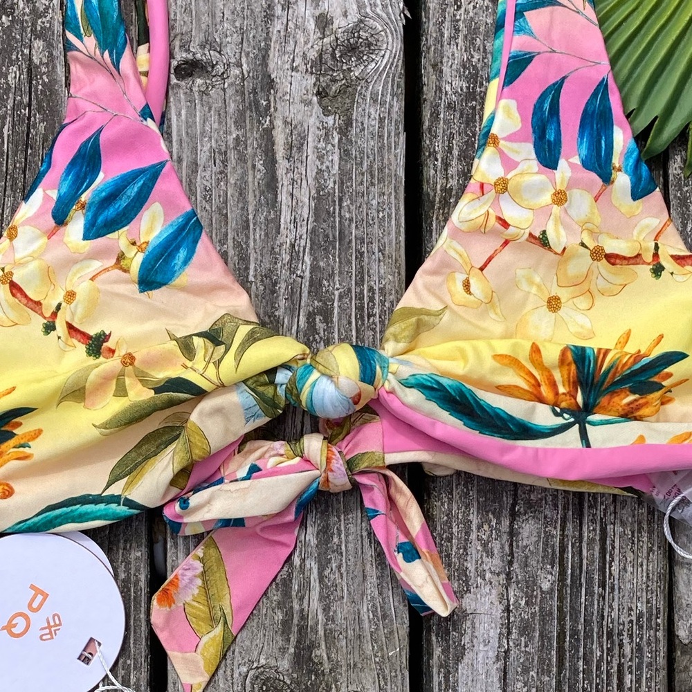 PQ SWIM Set - Tropical Reversible Drew Knot Top & Bottoms - S - Picture 10 of 17